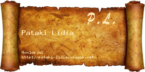 Pataki Lídia névjegykártya